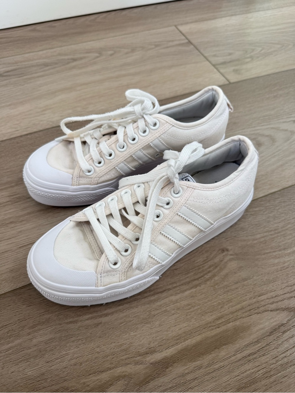 adidas Women's Low-Top Canvas Sneakers in Off-White